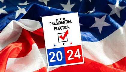 Wall Mural - 2024 United States of America presidential election vote banner. 