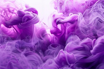 Poster - A mesmerizing closeup photograph showcasing the abstract patterns created by swirling purple ink dispersing in water