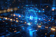 © fanjianhua - Blue artificial intelligence chip