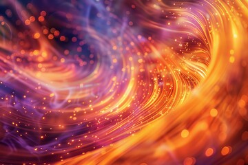Poster - An abstract stock image depicting vibrant energy patterns resembling swirling galaxies and cosmic energies, created through a macro photography technique