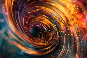 Fototapete - A vibrant abstract stock image featuring swirling energy patterns that resemble galaxies and cosmic energies