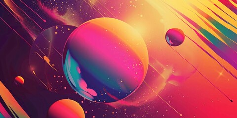 Wall Mural - abstract space art with vibrant colors