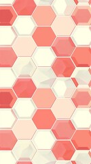 Wall Mural - Pink And White Hexagon Pattern Wallpaper