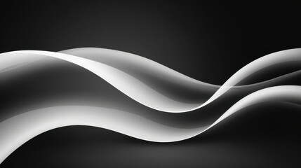 Wall Mural - Dynamic 3D vector wave lines pattern on black background for technology, music and communication concepts.