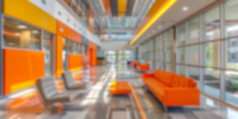 Wall Mural - blur background of a modern office lobby