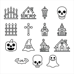 Wall Mural - halloween flat icon elements set