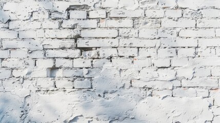 Aufkleber - Background of white concrete wall featuring painted brickwork wallpaper in loft style exterior design concept