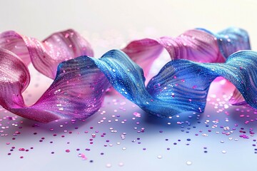 Wall Mural - Close-Up of Three Ribbons on a Table