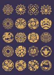 Canvas Print - Chinese traditional circular pattern D.eps