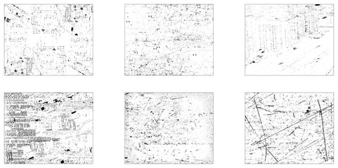 Wall Mural - Grunge distress wall bundle image. Grungy Background textures High-Quality Vector Files for unique and creative design. Set of 6 textured black backgrounds. Retro backgrounds