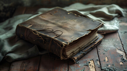 Wall Mural - A leather bound book with a chain around it