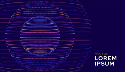 Aufkleber - Abstract 3D Spheres Inside Bigger Spheres. Futuristic Technology Style. Vector Illustration. Futuristic Astronomy Science Abstract Solar System Tech HUD Backdrop.