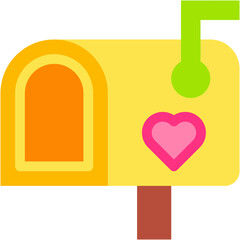 Wall Mural - Vector Icon Mailbox, Love Letter, Heart, Love And Romance, Valentines Day
