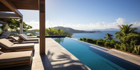 Wall Mural - Luxury Villa with Infinity Pool and Ocean View