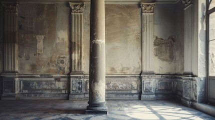 Canvas Print - A vacant space featuring a pillar