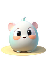 Sticker - Cute cartoon animal character. Transparent background. AI.