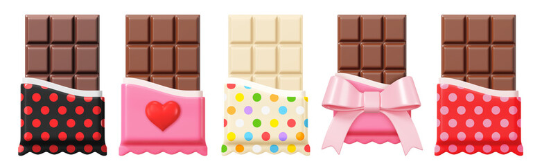 Poster - 3d of chocolate bar set