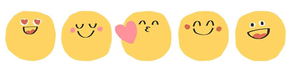 Sticker - Face emoticon doodle icon set