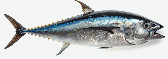 Wall Mural - Tuna Fish Close-up Photography with White Background