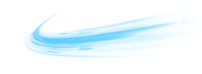 Poster - Digital image of light rays, striped lines on a blue light background. Design element for visualizing air or water flow. Light, light garland PNG.	
