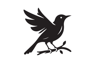 Sticker - Bird silhouette vector illustration.