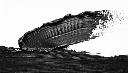 Poster - isolated stroke of black oil paint on white background