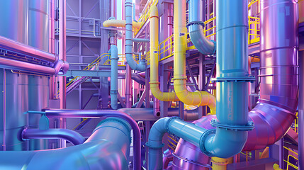 Canvas Print - power-plant, pipes and tubes