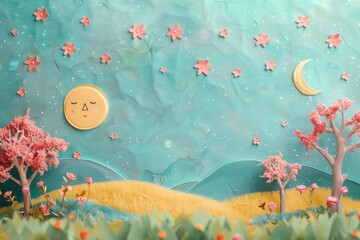 Wall Mural - A room with a blue wall and a white floor