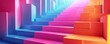 © Dalibor - A colorful staircase with pink, blue, and yellow steps. Free copy space for text.