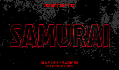 Canvas Print - samurai editable text effect