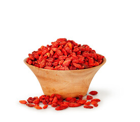 Wall Mural - Dried goji berries isolated on a white background