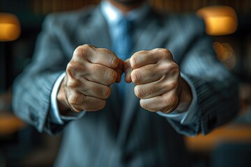 A zoomed-in shot of a person's tense shoulders and clenched fists, illustrating the physical manifestation of stress and the isolation felt in high-pressure work environments