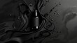 © Nicky - Minimalistic Black Friday retail advertisement with dynamic graphic elements and realistic perfume bottle designs against a sleek black background