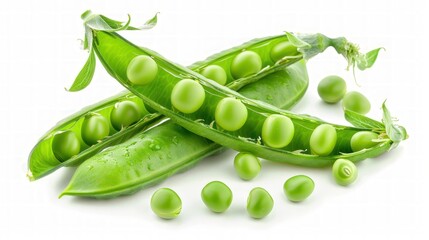 Wall Mural - Fresh Green Peas in Pods