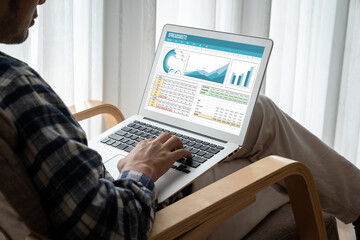 Poster - spreadsheet document information financial startup concept. data and graphs in spreadsheet documents