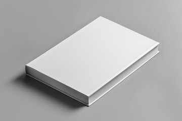 Blank white book cover mockup on gray background ideal for branding publishing or product display