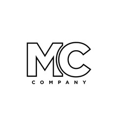 Wall Mural - Letter M and C, MC logo design template. Minimal monogram initial based logotype.