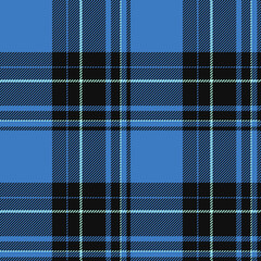 Wall Mural - Plaid seamless pattern in blue. Check fabric texture. Vector textile print.