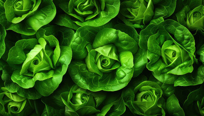 Wall Mural - A close up of green lettuce leaves