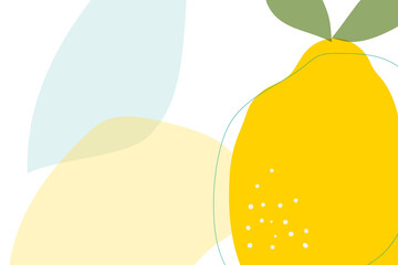 Canvas Print - Hand drawn lemon Memphis background design element