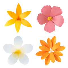 Sticker - Tropical flower paper craft png set