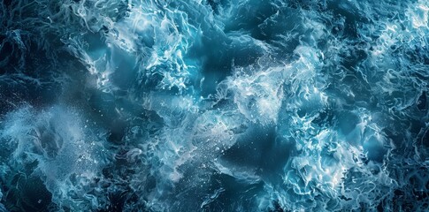 Wall Mural - For background, banner, an abstract watercolor paint background in gradient deep blue color with liquid fluid grunge texture