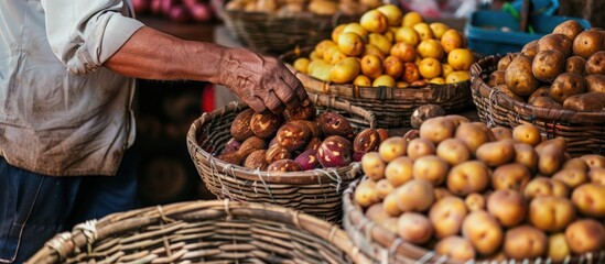 Wall Mural - Potato Market in Southeast Asia