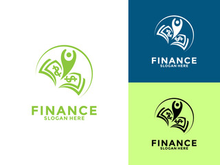Wall Mural - Financial And Accounting logo design with money symbol, financial business logo concepts