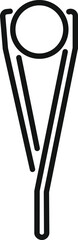 Poster - cricket bails icon in outline style depicting the moment a ball strikes, breaking the wicket and sig