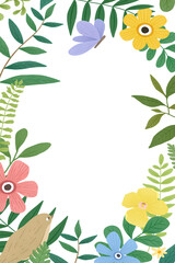 Canvas Print - Floral frame transparent png