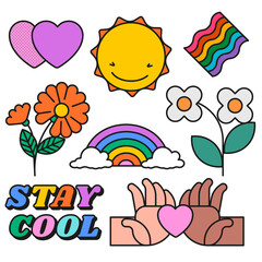 Poster - Summer kidcore png stickers, transparent background set