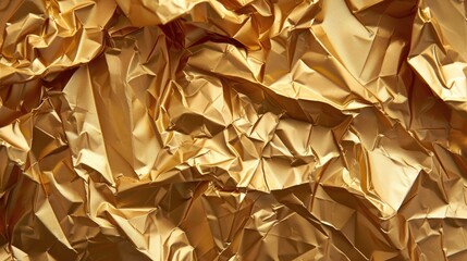 Wall Mural - Crumpled golden paper texture background