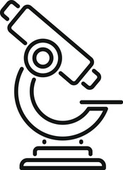 Poster - Line art icon of a microscope, symbolizing scientific exploration and laboratory analysis