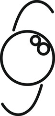 Poster - simple line art icon of an atom structure with electrons orbiting around a nucleus
